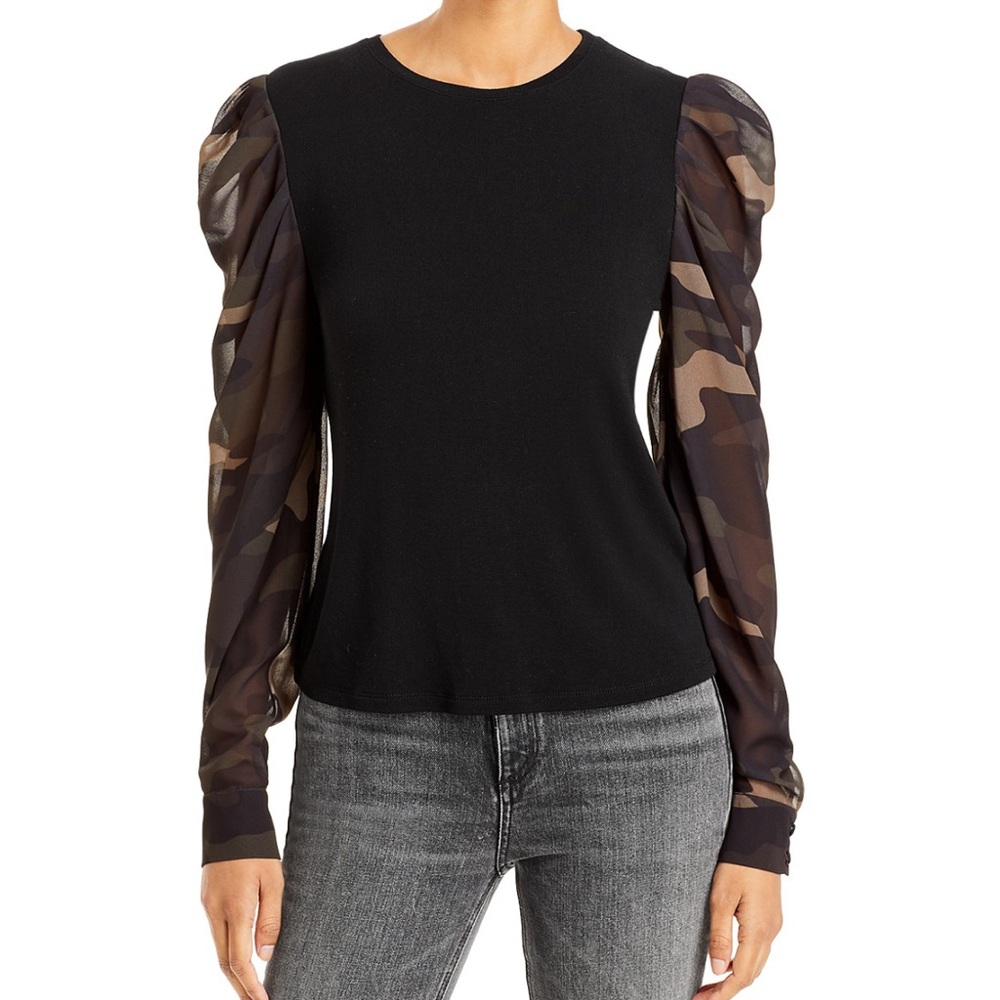 Generation Love Becky Camo Sleeve Top